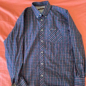 Ben Sherman Heritage Blue/Grey/Lavender Button Collar Long Sleeve Shirt